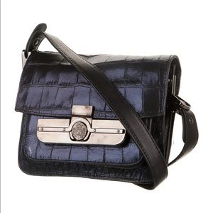 MONICA CHIANG Navy Leather Crossbody Bag